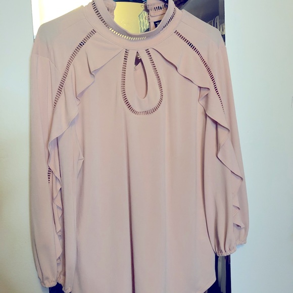 Keyhole Cutout Pink Blouse - Picture 1 of 2